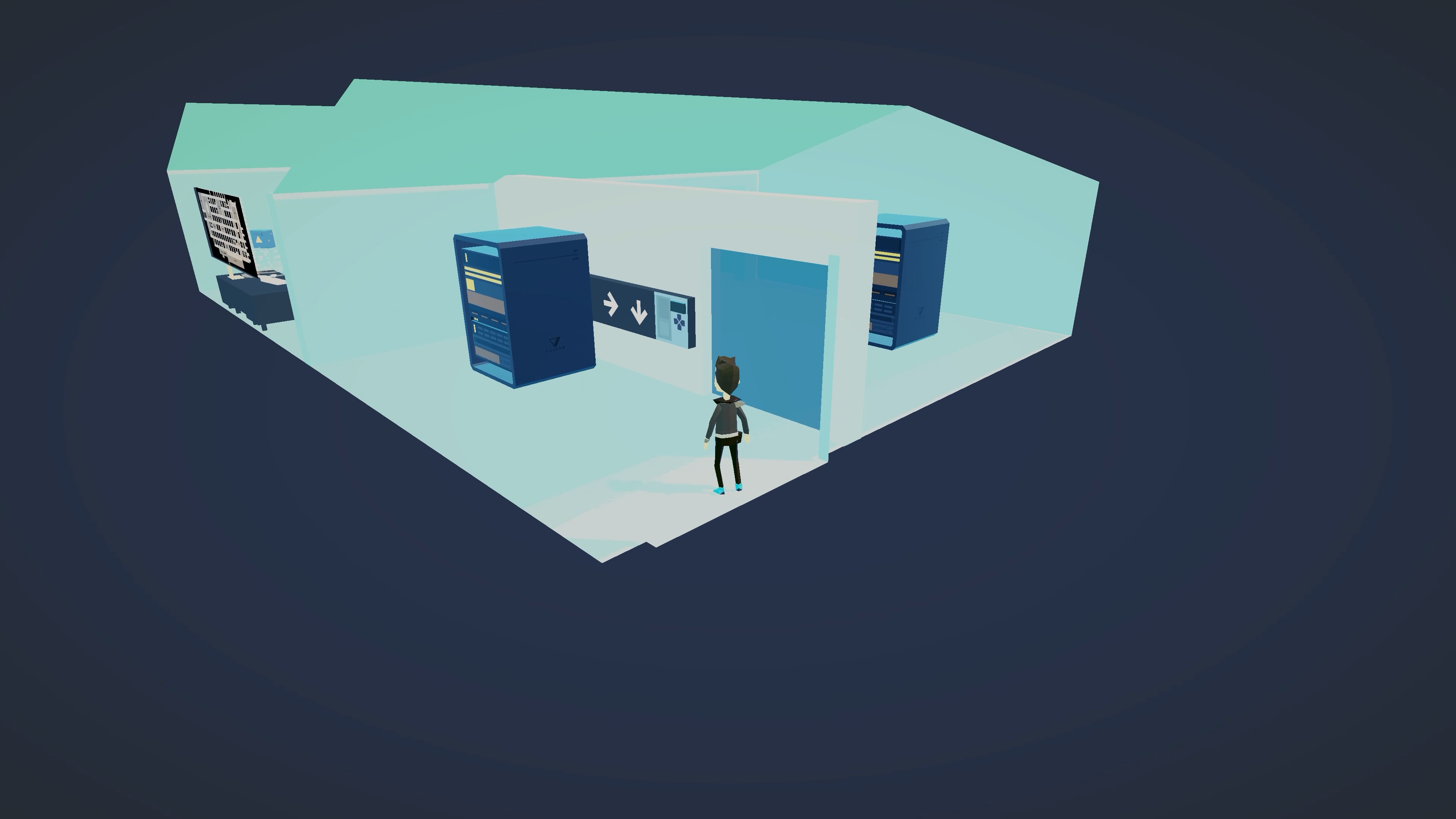 Screenshot of player standing inside building